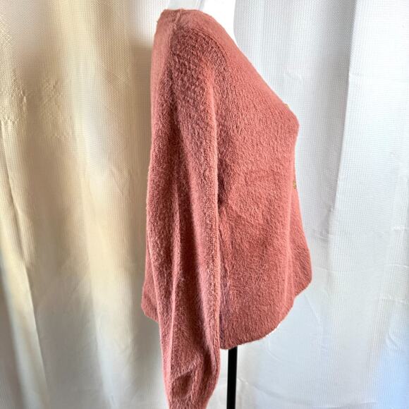 The Commons Cozy Soft Fuzzy Womens Large Rust Button Up Cardigan Sweater in EUC - Picture 9 of 10